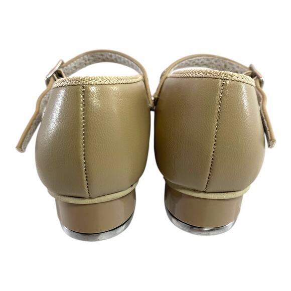Revolution Dancewear Girls Size 13 Tan Nude Beige Tap Shoes - Picture 2 of 6